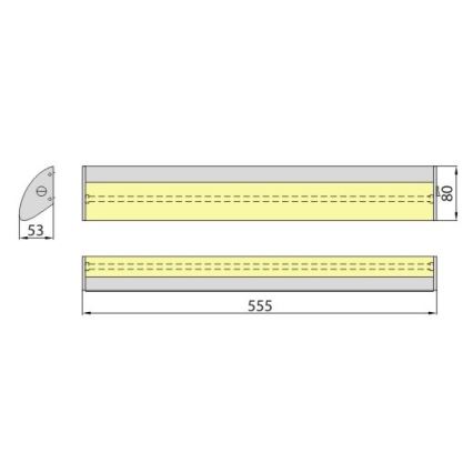 Podlinkové svítidlo AVRA T5 1xG5/13W/230V 2700K stříbrná