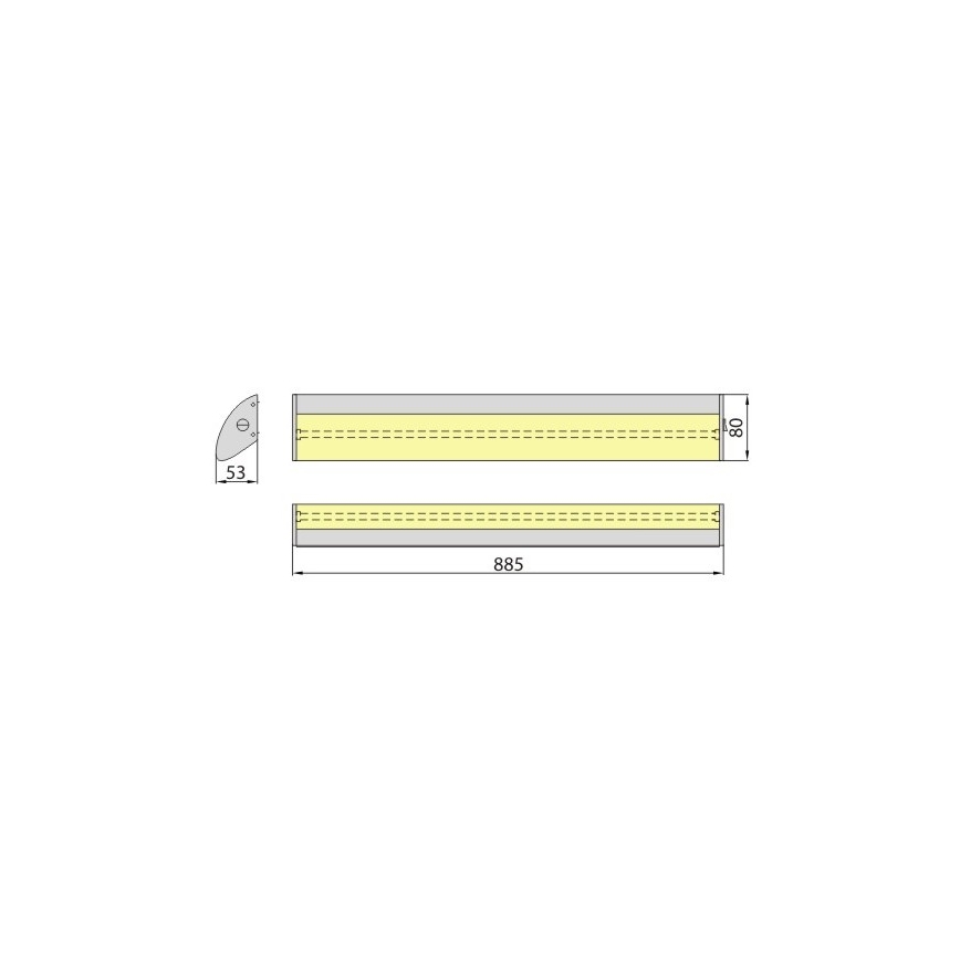Podlinkové svítidlo AVRA T5 1xG5/21W/230V 2700K stříbrná