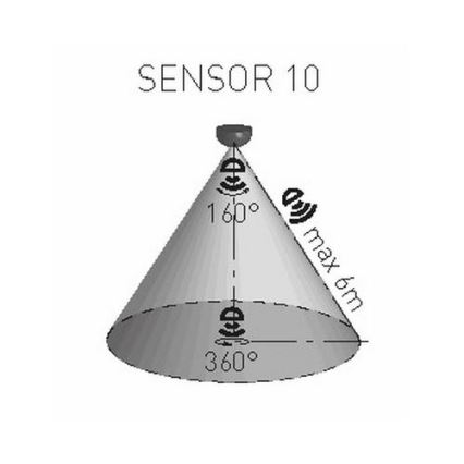Pohybový senzor PIR 1200W/230V