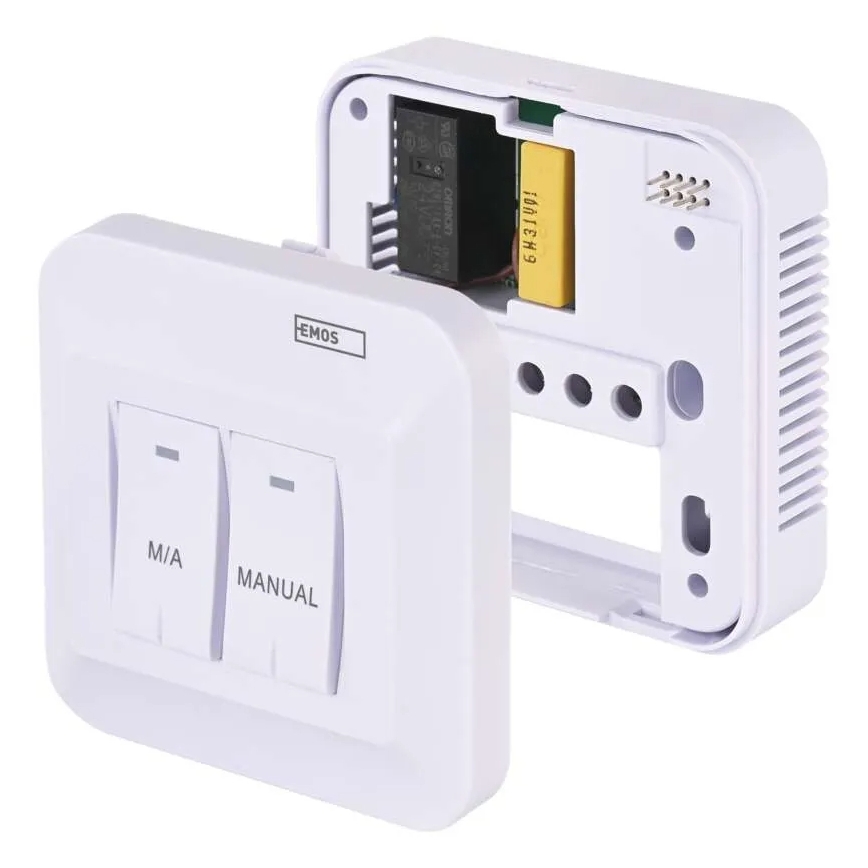 Pokojový manuální bezdrátový termostat 230V/16A 2xAA bílá