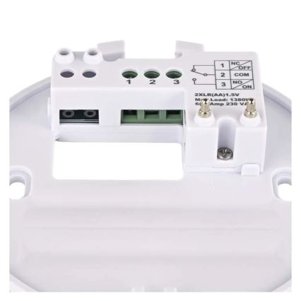 Pokojový manuální termostat 230V/6A 2xAA bílá