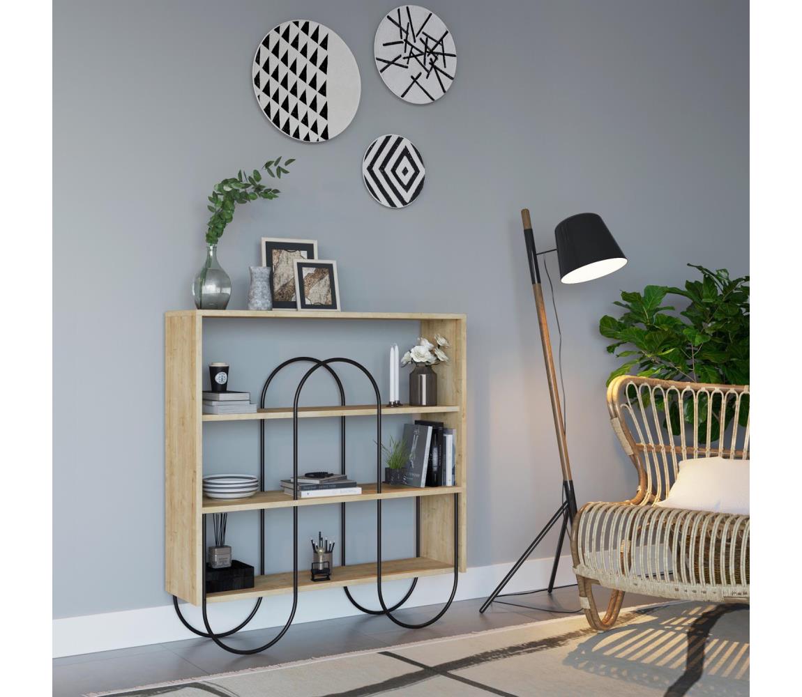 Asir Policový díl NORFOLK 99x96 cm béžová/černá AS0906