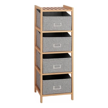 Policový regál s boxy REG 83x28 cm béžová