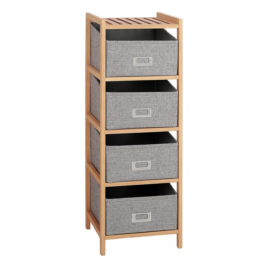 Policový regál s boxy REG 83x28 cm béžová
