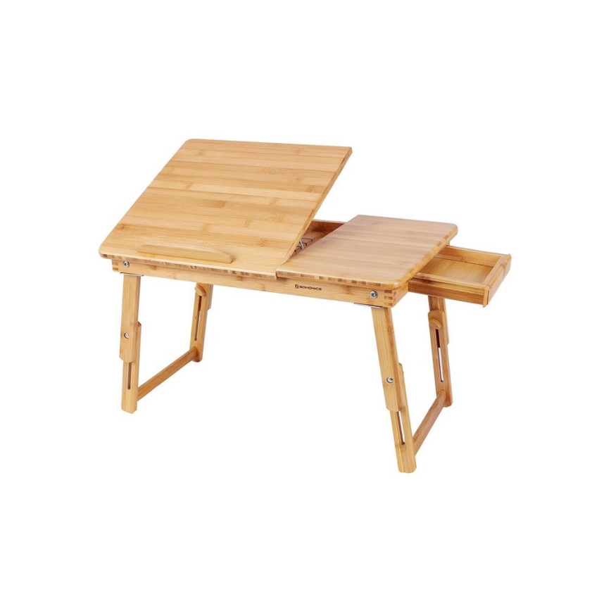 Polohovatelný stolek na počítač do postele LAT 55x35 cm hnědá