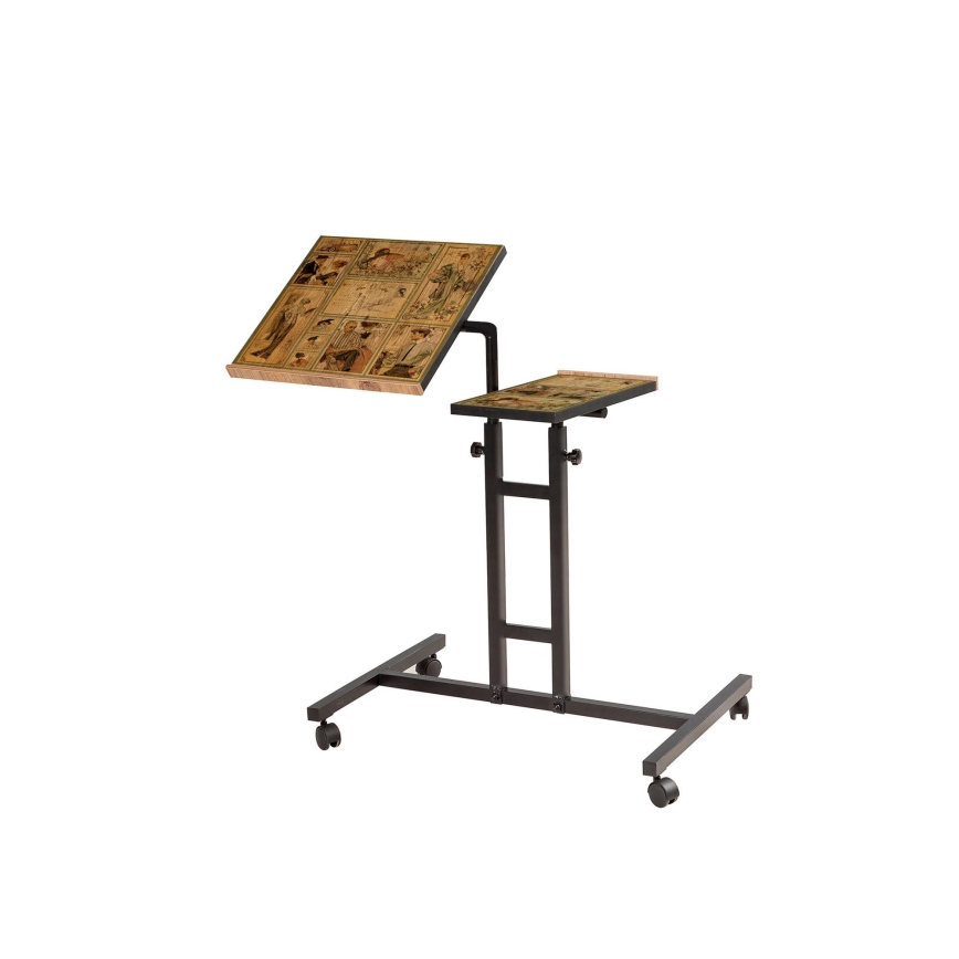 Polohovatelný stůl GLEN 67x45 cm hnědá/černá