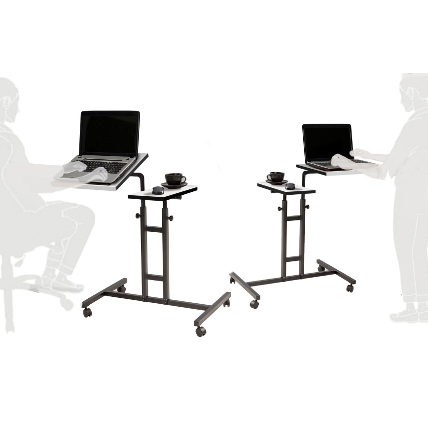 Polohovatelný stůl GLEN 87x60 cm bílá/černá