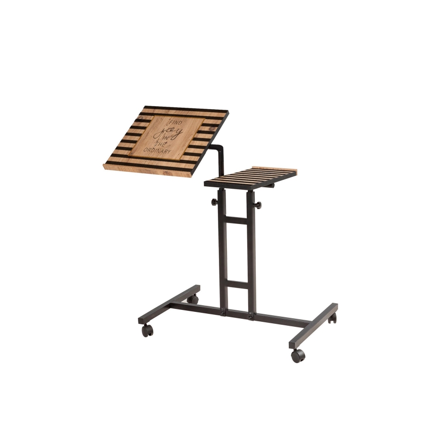 Polohovatelný stůl GLEN 87x67 cm černá/hnědá