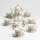 Porcelánová čajová sada mramor hnědá růže