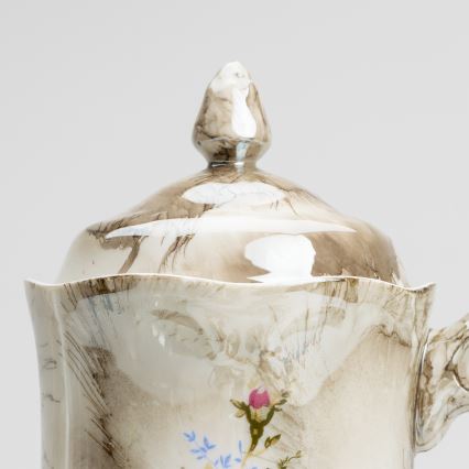 Porcelánová čajová sada mramor hnědá růže