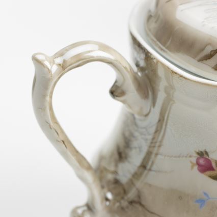 Porcelánová čajová sada mramor hnědá růže