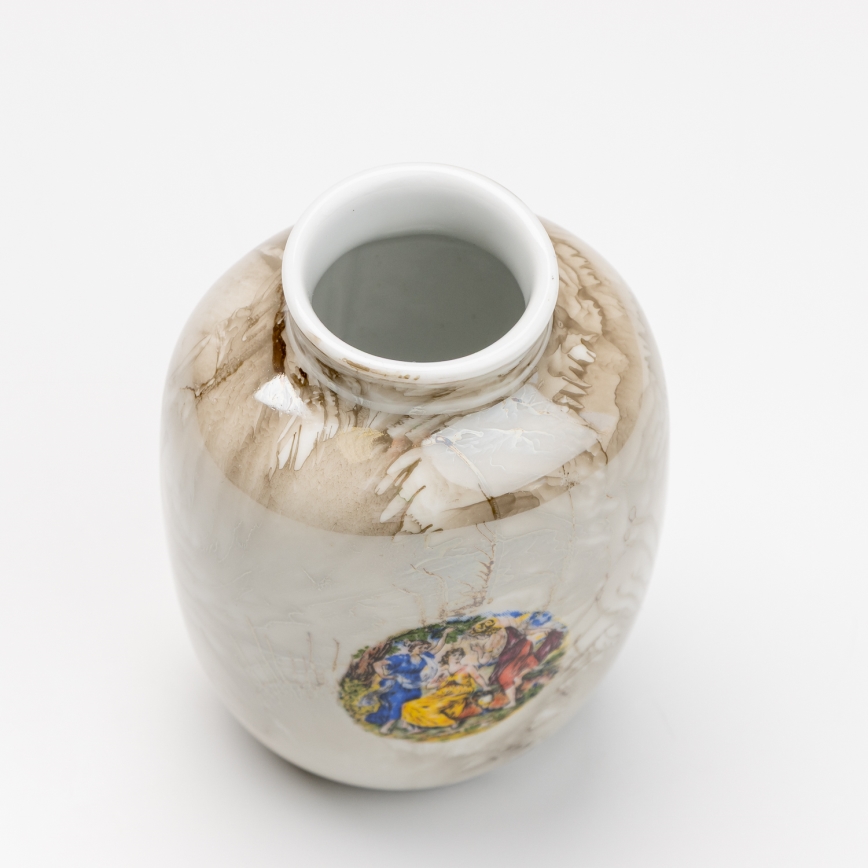 Porcelánová váza 12,5x9 cm hnědá gracie