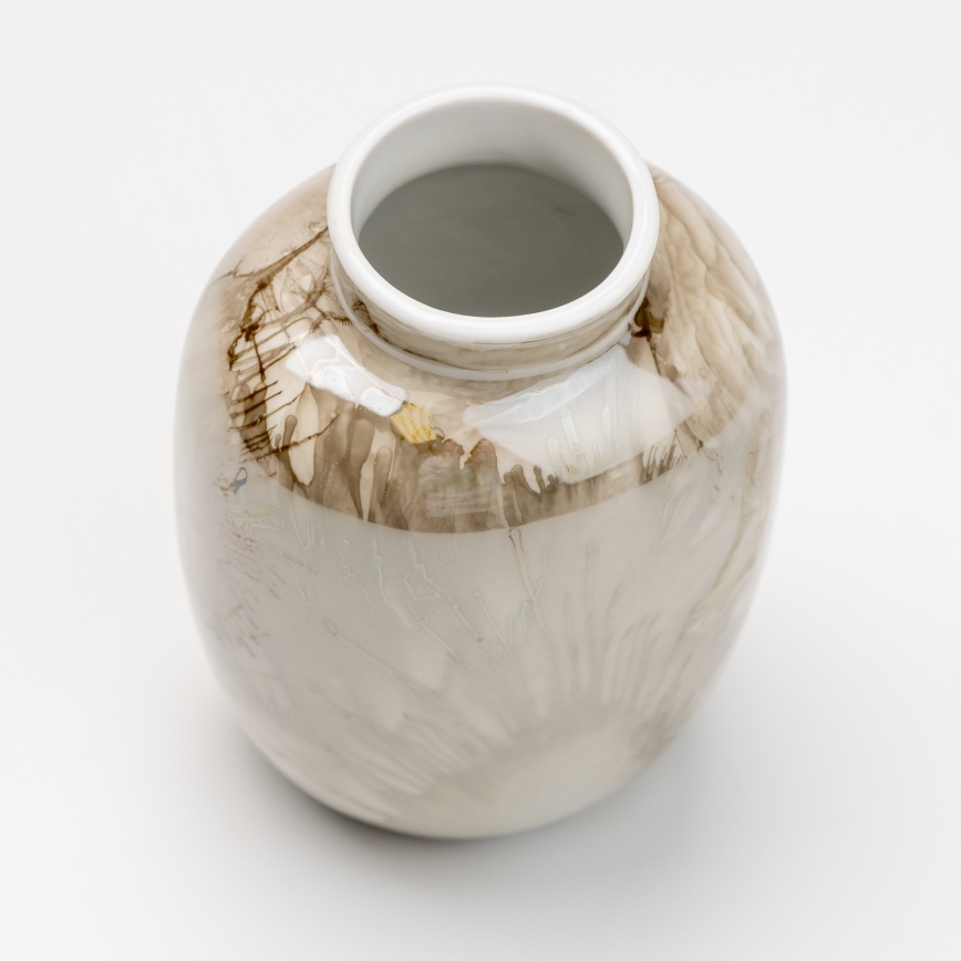 Porcelánová váza 12,5x9 cm hnědá