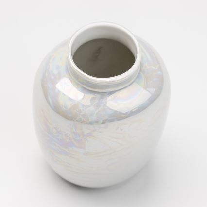 Porcelánová váza 12,5x9 cm perleťová bílá