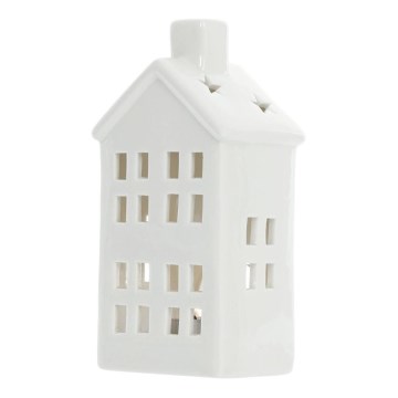 Porcelánový domek na svíčku 20,8 cm bílá