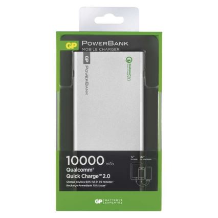 Power Bank 10 000 mAh/3,7 V doba nabíjení 4,5 hodiny