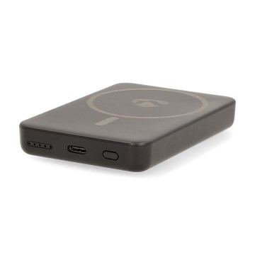 Power Bank 2v1 magnetická s bezdrátovým nabíjením MagSafe 5000 mAh černá