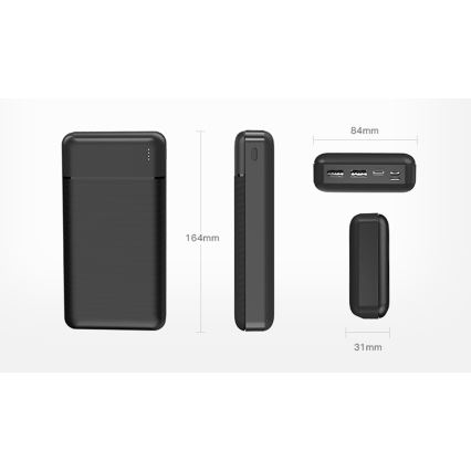 Power Bank 30000 mAh 3,7V černá