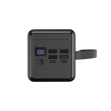Power Bank 60000 mAh 65W Power Delivery 4xUSB-A + 2xUSB-C s LED svítilnou a USB-C kabelem 1m černá