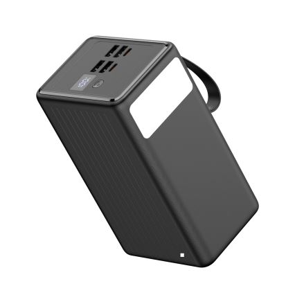 Power Bank 70000 mAh 20W Power Delivery 4xUSB-A + 2xUSB-C s LED svítilnou a USB-C kabelem 1m černá
