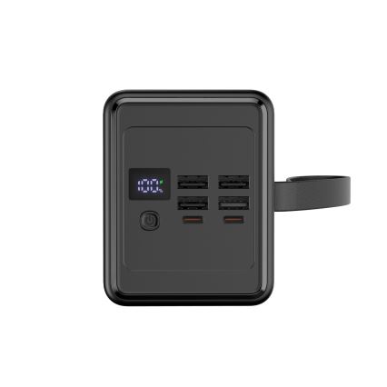 Power Bank 70000 mAh 20W Power Delivery 4xUSB-A + 2xUSB-C s LED svítilnou a USB-C kabelem 1m černá
