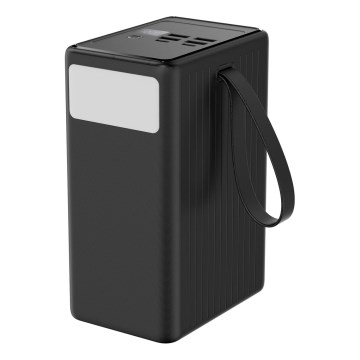 Power Bank 80000 65 W mAh Power Delivery 4xUSB-A + 2xUSB-C s LED svítilnou a USB-C kabelem 1m černá