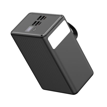 Power Bank 80000 65 W mAh Power Delivery 4xUSB-A + 2xUSB-C s LED svítilnou a USB-C kabelem 1m černá