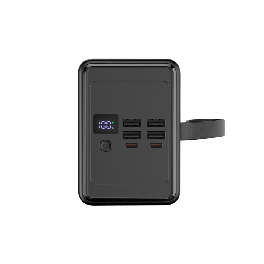Power Bank 80000 65 W mAh Power Delivery 4xUSB-A + 2xUSB-C s LED svítilnou a USB-C kabelem 1m černá