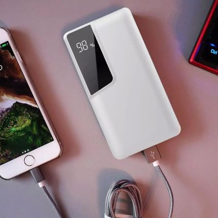 Power Bank s displejem 10000mAh/3,7V bílá