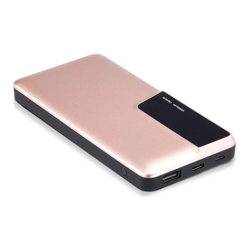 Power Bank s displejem 10000mAh/3,7V rose gold
