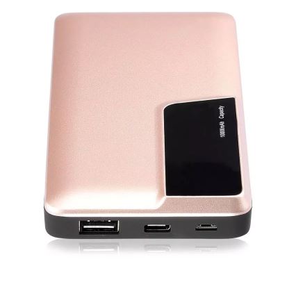 Power Bank s displejem 10000mAh/3,7V rose gold