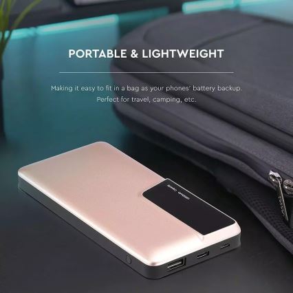 Power Bank s displejem 10000mAh/3,7V rose gold