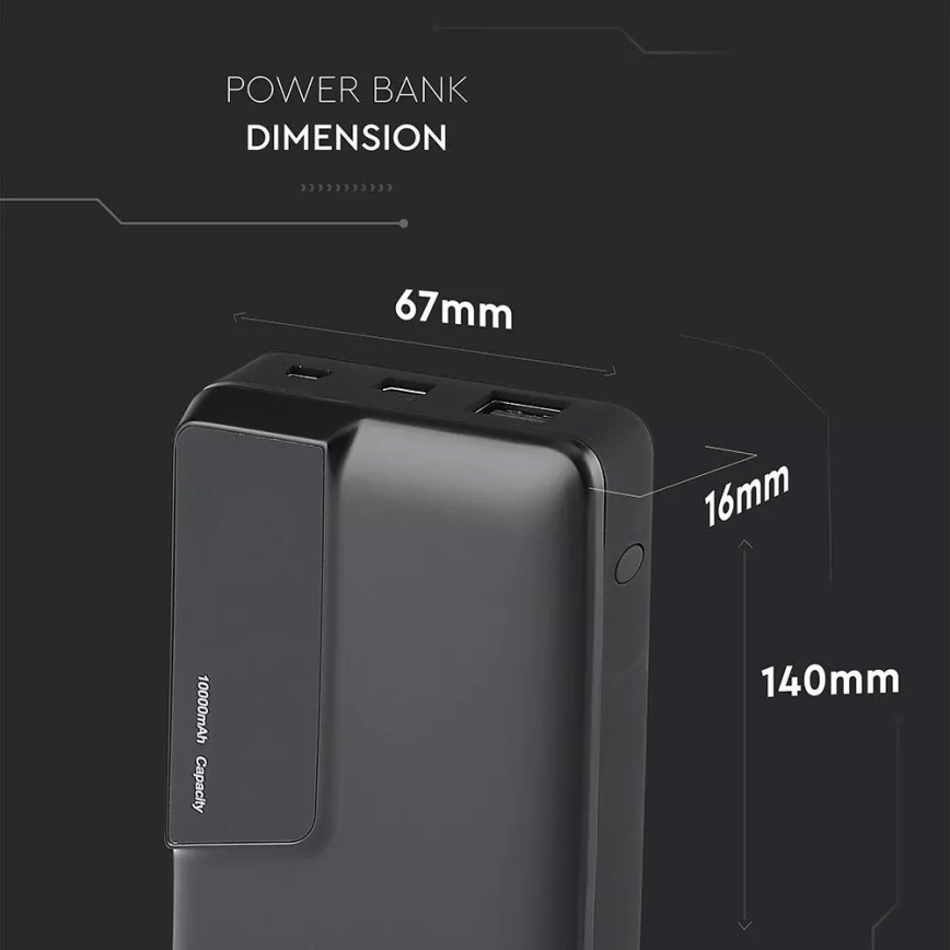 Power Bank s displejem 10000mAh/5V černá