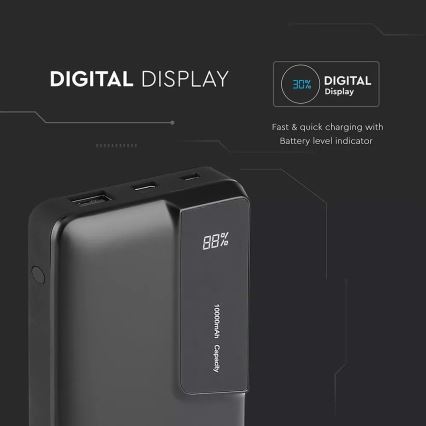 Power Bank s displejem 10000mAh/5V černá