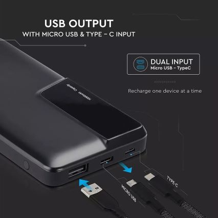 Power Bank s displejem 10000mAh/5V černá