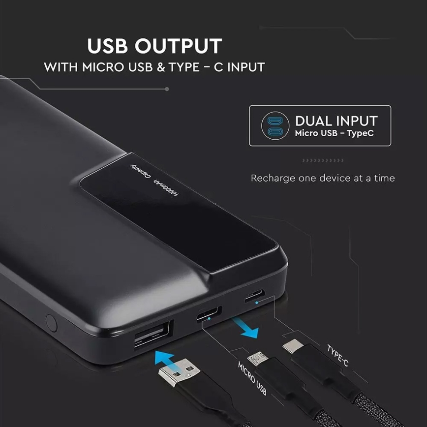 Power Bank s displejem 10000mAh/5V černá
