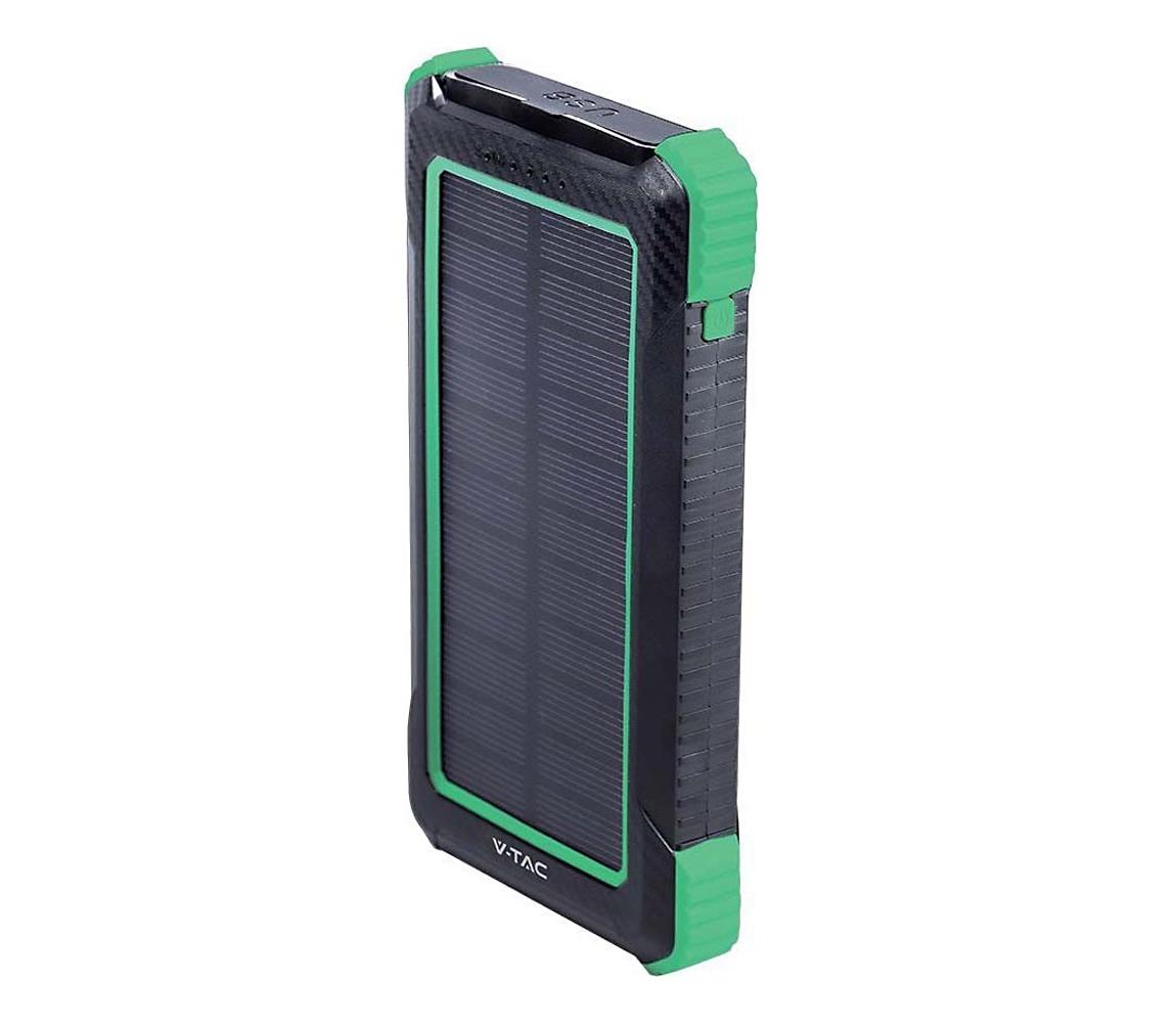 V-Tac Power Bank solární Power Delivery 10000mAh/10W/5V černá VT1221