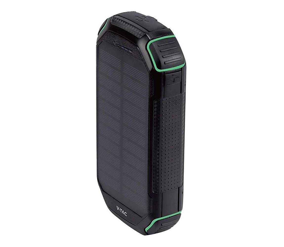 V-Tac Power Bank solární se svítilnou 30000mAh/5V černá VT1222