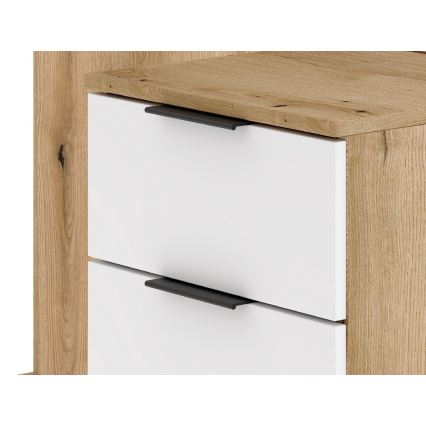 Předsíňová stěna se zrcadlem SVEN hnědá/bílá