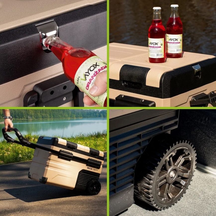 Přenosná autochladnička s LCD displejem 39 l 230V/12V/24V hnědá