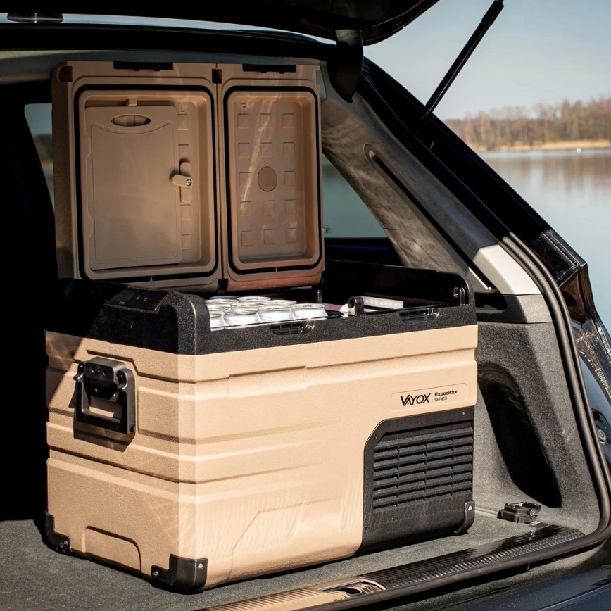 Přenosná autochladnička s LCD displejem 39 l 230V/12V/24V hnědá