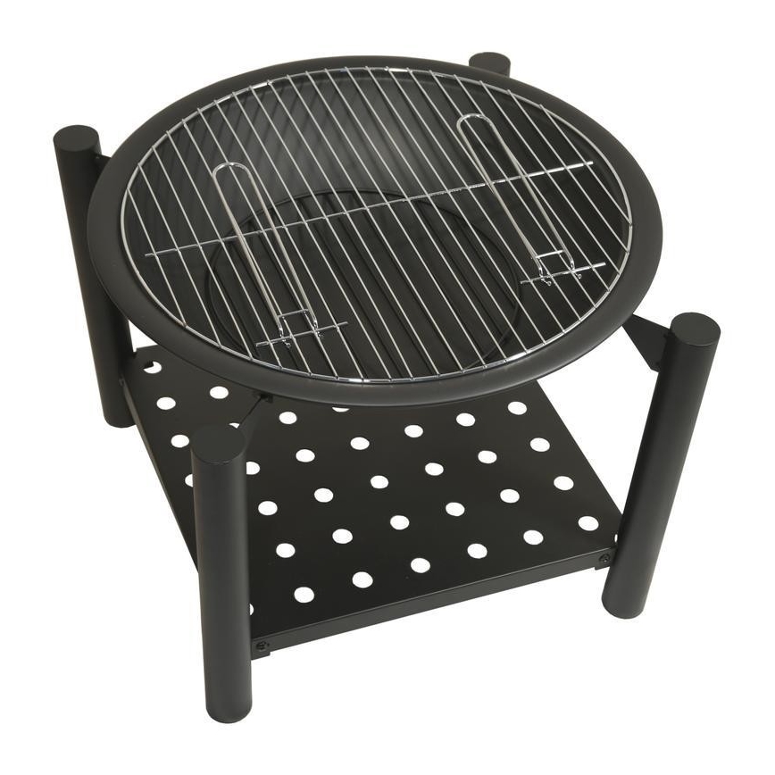 Přenosné ohniště na dřevo s roštem 48 cm
