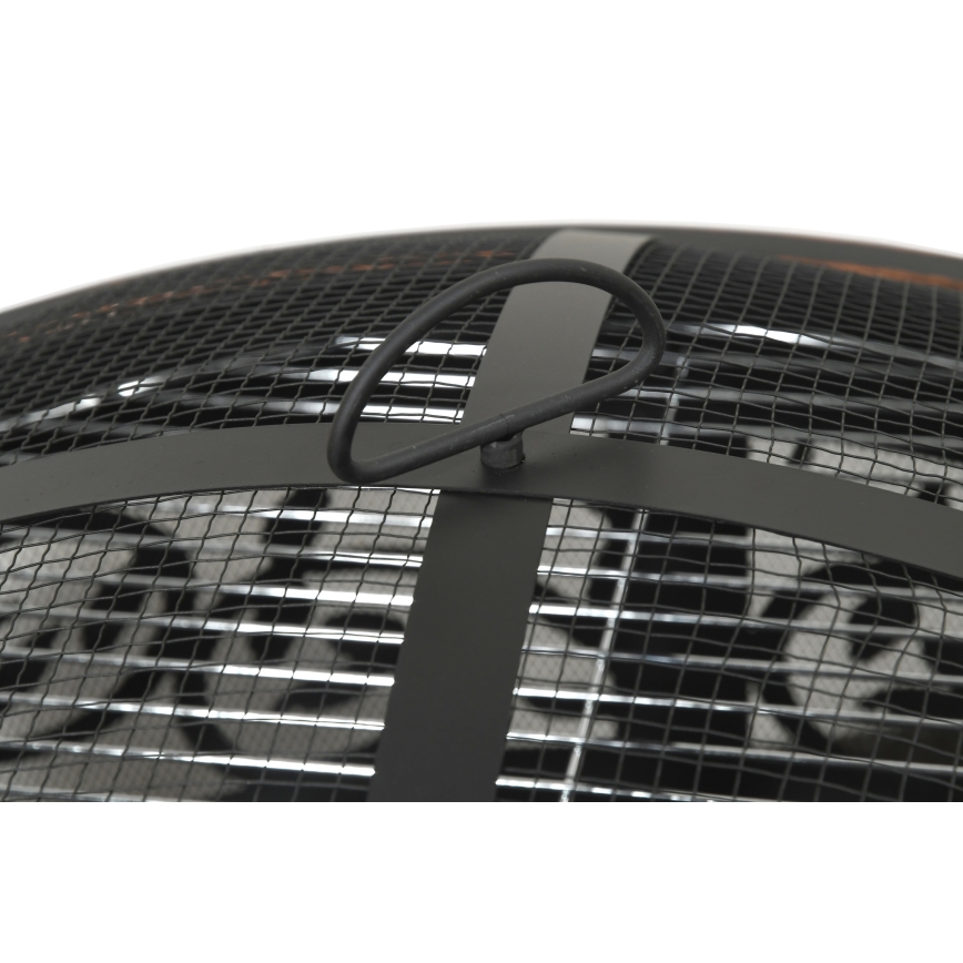 Přenosné ohniště na dřevo s roštem černá/patina