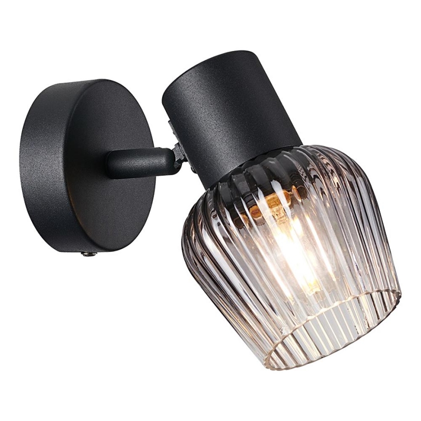 Prezent 14100 - Nástěnné bodové svítidlo OASIS 1xE27/60W/230V černá/kouřová