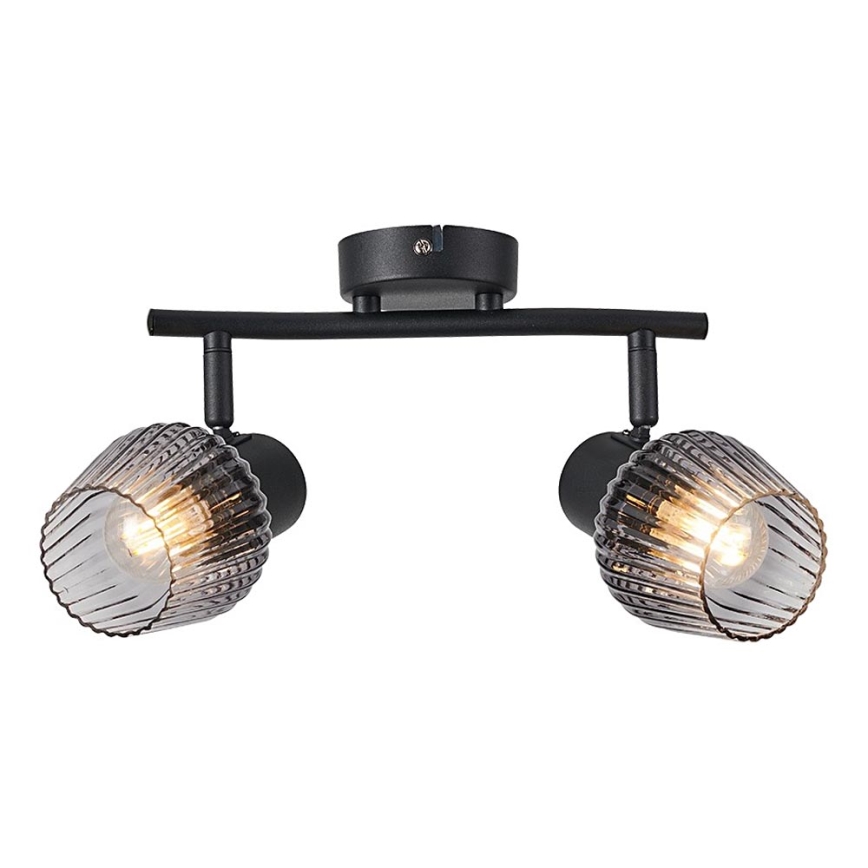 Prezent 14101 - Bodové svítidlo OASIS 2xE27/60W/230V černá/kouřová