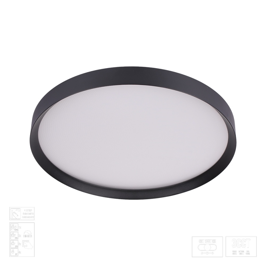 Prezent 17313 - LED Stmívatelné stropní svítidlo MAYSA LED/36W/230V 3000/4000/6000K pr. 39,5 cm černá