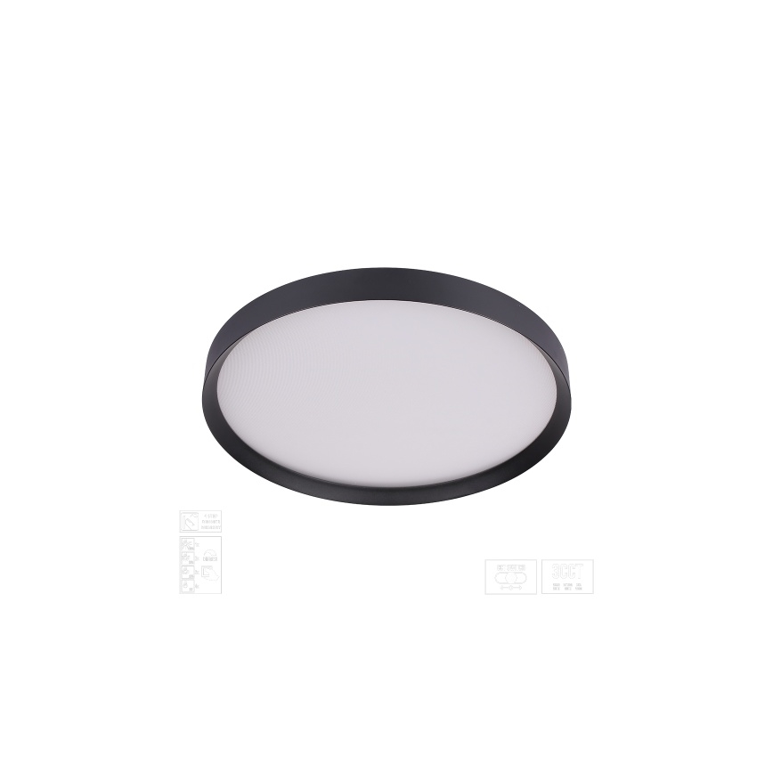 Prezent 17315 - LED Stmívatelné stropní svítidlo MAYSA LED/42W/230V 3000/4000/6000K pr. 48,5 cm černá