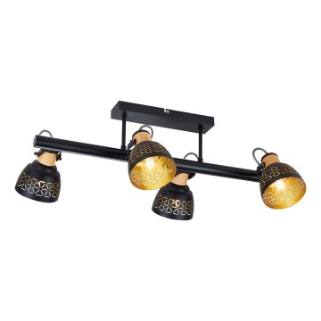 Prezent 27524 - Přisazený lustr MESCALA 4xE14/40W/230V černá/kaučukovník