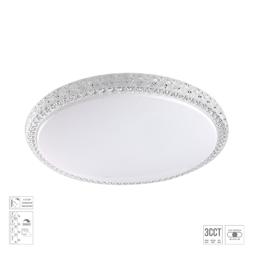 Prezent 71339 - LED Stmívatelné stropní svítidlo AMBIA LED/30W/230V 3000/4000/6500K pr. 39,5 cm čirá