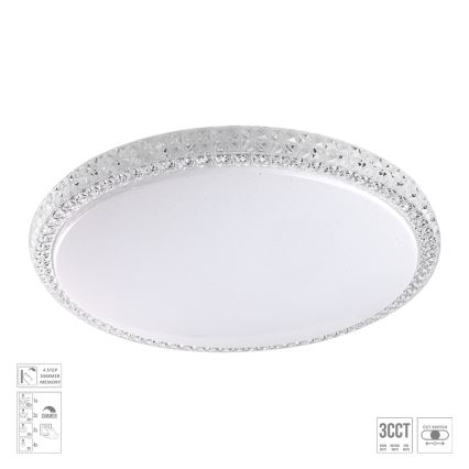 Prezent 71340 - LED Stmívatelné stropní svítidlo AMBIA LED/40W/230V 3000/4000/6500K pr. 49,5 cm čirá